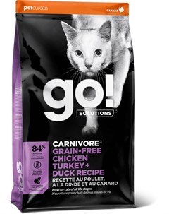 Сухой корм GO Solutions Carnivore беззерновой с курицей индейкой уткой и лососем для котят и кошек 1 Go! natural holistic