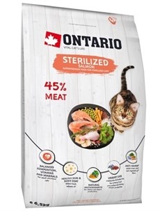 Сухой корм Cat Sterilised с лососем для стерилизованных кошек 400 г Лосось Ontario