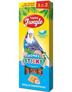 Лакомство палочки при линьке для птиц 3 шт 50 г Happy jungle