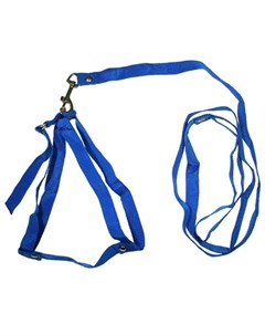 Комплект поводок шлейка капроновый синий для собак 65 см Синий Zooexpress
