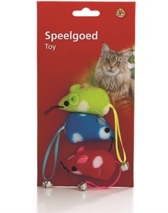Набо игрушек Мышь с колокольчиком на хвосте для кошек 5см 3 шт В заказе будет случайный цвет Beeztees