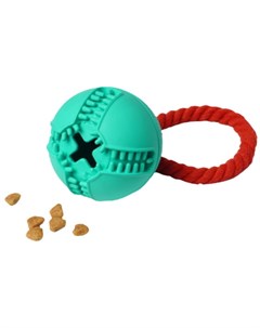 Игрушка Silver Series мяч с канатом с отверстием для лакомств бирюзовый для собак O 7 6 x 8 2 см Бир Homepet