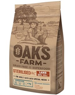 Сухой корм GF Sterilised с Ягненком для стерилизованных кошек 6 кг Ягненок Oak's farm
