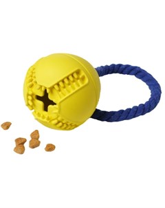 Игрушка Silver Series мяч с канатом с отверстием для лакомств желтый для собак O 7 6 x 8 2 см Желтый Homepet
