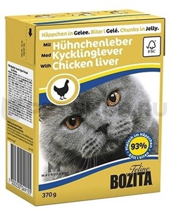 Консервы Feline кусочки Куриная печень в желе для кошек 370 г Куриная печень Bozita