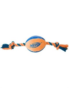Игрушка Мяч плюшевый с веревками для собак 37 5 см Синий с оранжевым синий с желтым Nerf