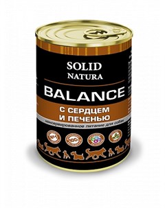Консервы Balance для собак 340 г Сердце и печень Solid natura