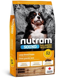 Сухой корм Sound Balanced Wellness S3 Large Breed Puppy для щенков крупных пород 11 4 кг Nutram