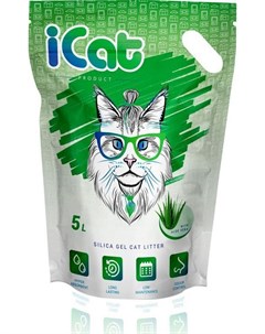 Наполнитель Aloe силикагелевый для кошек 5 л 2 1 кг Icat