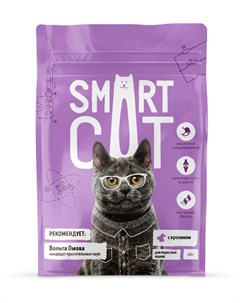 Сухой корм с кроликом для взрослых кошек 1 4 кг Кролик Smart cat