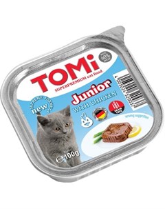 Консервы кусочки паштета в соусе с курицей для котят 100 г Tomi