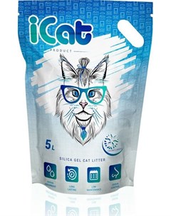 Наполнитель Snow Flakes силикагелевый для кошек 5 л 2 1 кг Icat