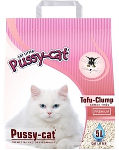 Наполнитель Premium Tofu Clump комкующийся растительный для кошек 5 л 3 кг Pussy-cat