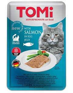 Паучи GF c лососем в яичном желе для кошек 100 г Tomi