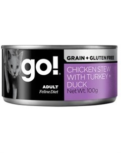 Консервы GO Solutions Grain Free Chicken Pate with Turkey Duck CF беззерновые для кошек 100 г Тушена Go! natural holistic