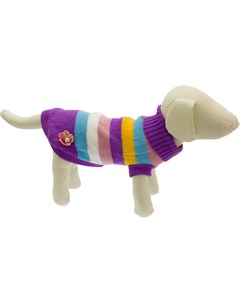 Свитер в полоску фиолетовый для собак 35 см Фиолетовый Каскад