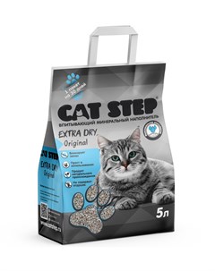 Наполнитель Extra Dry Original впитывающий минеральный для кошек 5 л 4 2 кг Cat step
