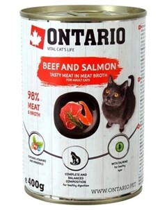 Консервы с говядиной и лососем для кошек 400 г Говядина и лосось Ontario