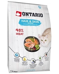 Сухой корм Cat Hair Skin с лососем для здоровья кожи и шерсти кошек 6 5 кг Лосось Ontario