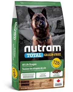 Сухой корм Total Grain Free T26 Lamb Legumes Dog Food из мяса ягненка с бобовыми для собак 11 4 кг Nutram