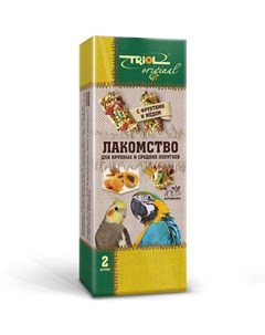 Лакомство Original с фруктами и мёдом для крупных и средних попугаев 2 шт 2 шт Фрукты и мед Триол