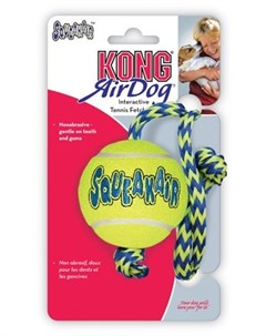 Игрушка Air Dog Squeaker Ball with Rope Теннисный мяч с канатом средний для собак Kong