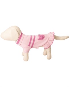 Платье вязаное с высоким горлом розовое для собак 25 см Розовый Каскад