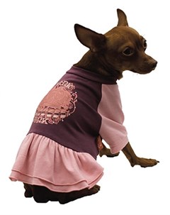 Платье с юбкой Pink фиолетовое для собак 30 см Фиолетовый Каскад