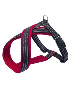 Шлейка нейлоновая Х образная с мягкой подкладкой красная для собак 20 мм 40 х 44 см Красный Каскад