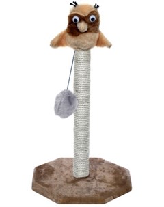 Когтеточка Сова на Столбике коричневая сизаль для кошек 60 см Коричневый Yami-yami