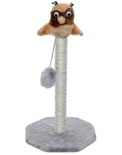Когтеточка Сова на Столбике серая сизаль для кошек 60 см Серый Yami-yami