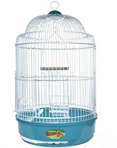 Клетка круглая 33A для птиц В 56 5 х Д 33 см Голубая решетка голубой поддон Триол