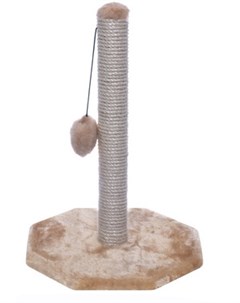 Когтеточка Столбик с пумпоном бежевая сизаль для кошек 48 см Бежевый Yami-yami
