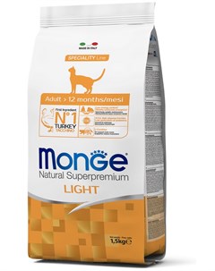 Сухой корм Cat Speciality Light с индейкой для кошек 1 5 кг Monge