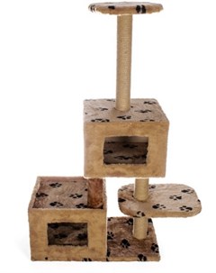 Домик когтеточка Лапушка коричневый джут для кошек 35 х 83 х 117 см Коричневый Yami-yami