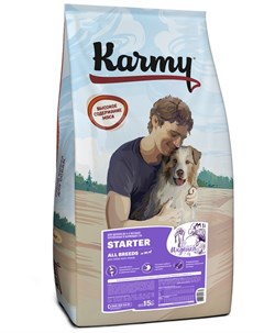 Сухой корм Starter с индейкой для щенков до 4 месяцев беременных и кормящих сук 15 кг Индейка Karmy