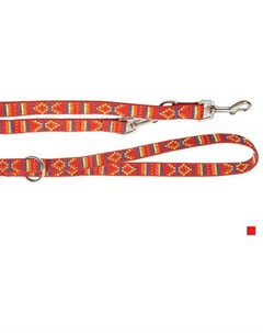 Поводок Орнамент переменной длины нейлон красный для собак 200 x 2 5 см Красный Каскад