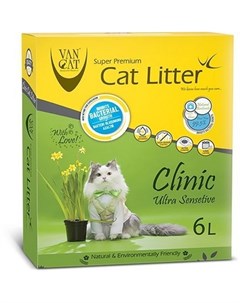 Наполнитель Antibacterial комкующийся с антибактериальным эффектом для кошек 6 л 5 1 кг Van cat