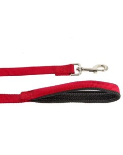 Поводок с мягкой ручкой нейлон красный для собак 120 x 2 см Красный Каскад