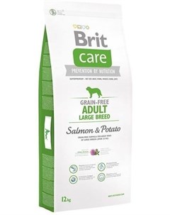 Сухой корм Care Salmon Potato Adult Large Breed беззерновой для собак крупных пород 12 кг Лосось и к Brit*