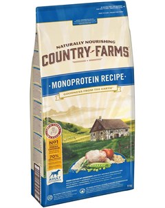 Сухой корм монопротеиновый с курицей для собак 11 кг Курица Country farms