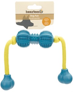 Игрушка Гантель для ухода за зубами шипованная на веревке для собак 9 см Beeztees