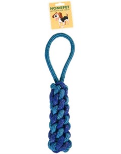 Игрушка Seaside плетенка из каната сине голубая для собак 36 см Синий Homepet