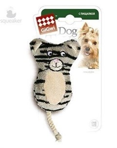 Игрушка Dog Toys Кот полосатый с пищалкой для собак 10 см Gigwi