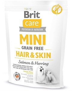 Сухой корм Care Mini GF Hair Skin беззерновой для собак мелких и миниатюрных пород с проблемами кожи Brit*