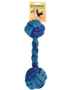 Игрушка Seaside гантель из каната сине голубая для собак O 6 см х 25 см Синий Homepet