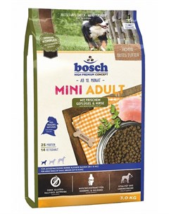 Сухой корм Mini Adult Poultry Millet птица и просо для взрослых собак мелких пород 3 кг Bosch