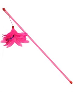 Игрушка Удочка дразнилка перья для кошек 50 см Розовые перья Триол