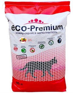 Наполнитель Eco Premium Тутти фрутти древесный комкующийся с ароматом фруктов и ягод для кошек 55 л  Eco-premium