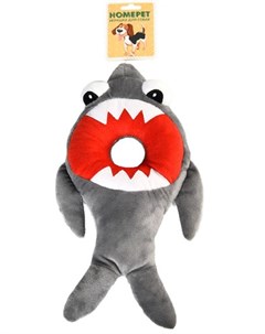 Игрушка Seaside акула со спасательным кругом с пищалкой плюш для собак 37 5 х 19 см Homepet